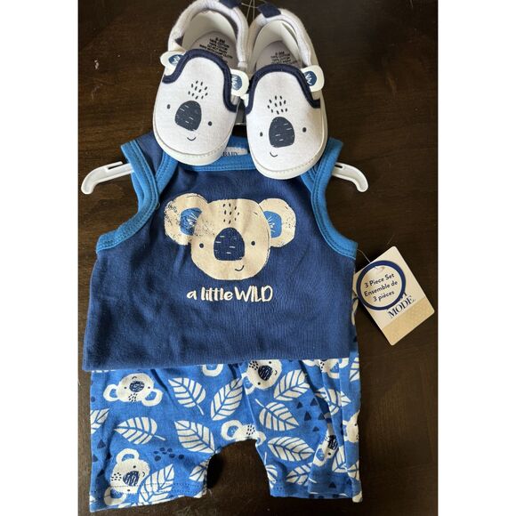 Baby Mode Infant Bodysuits White- Blue & White a little Wild' Koala - Picture 2 of 2